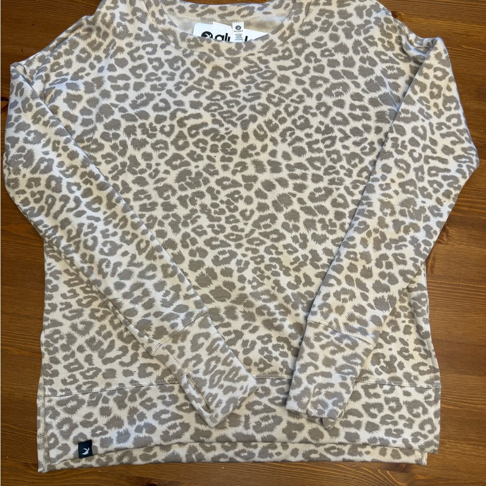 Glyder Leopard Print Lounge Long Sleeve Sweater